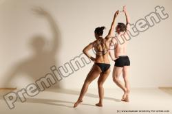 Swimsuit Woman - Man White Athletic Dancing Dynamic poses Academic
